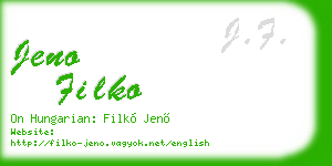jeno filko business card