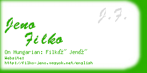 jeno filko business card